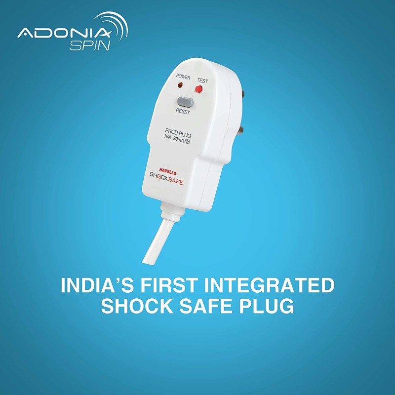 Havells Adonia Spin 10-Litre Vertical Storage Water Heater (Geyser) White Blue 5 Star