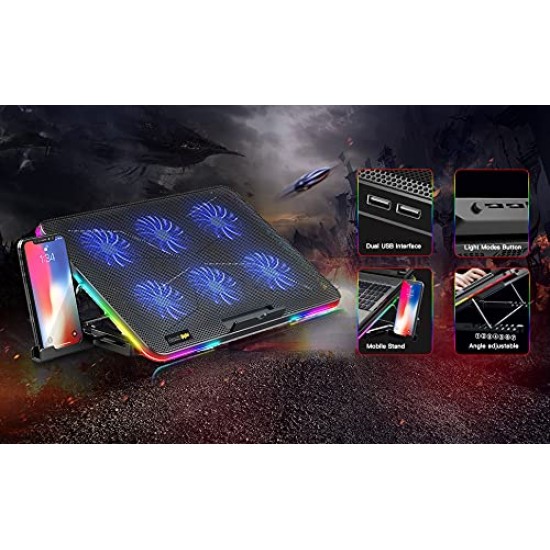 Cosmic Byte Hydroid RGB Cooling Pad with 6 Fans