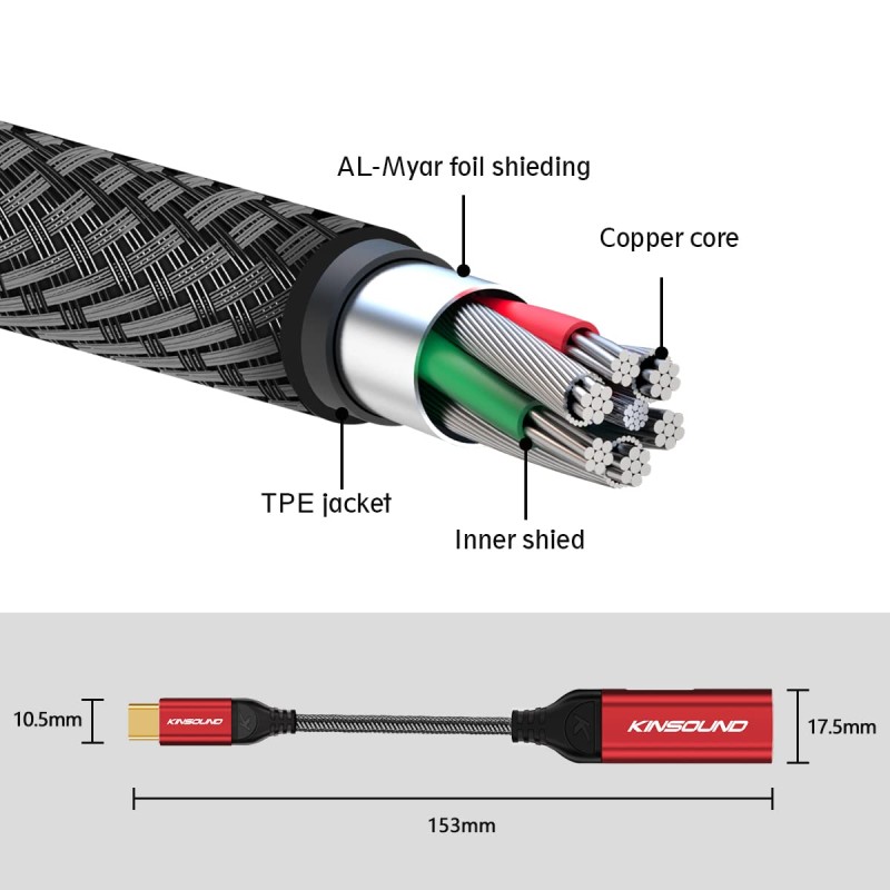 Kinsound USB Type C to 3.5 mm Jack Audio Adapter, 24bit Hi-Res Sound Quality with PD Fast Charging Compatible with Samsung Galaxy S22/S21/S20 Plus, Pixel 6/5/4/3, Huawei Kinsound USB Type C to 3.5 mm Jack Audio Adapter, 24bit Hi-Res Sound Quality with PD Fast Charging Compatible with Samsung Galaxy S22/S21/S20 Plus, Pixel 6/5/4/3, Huawei