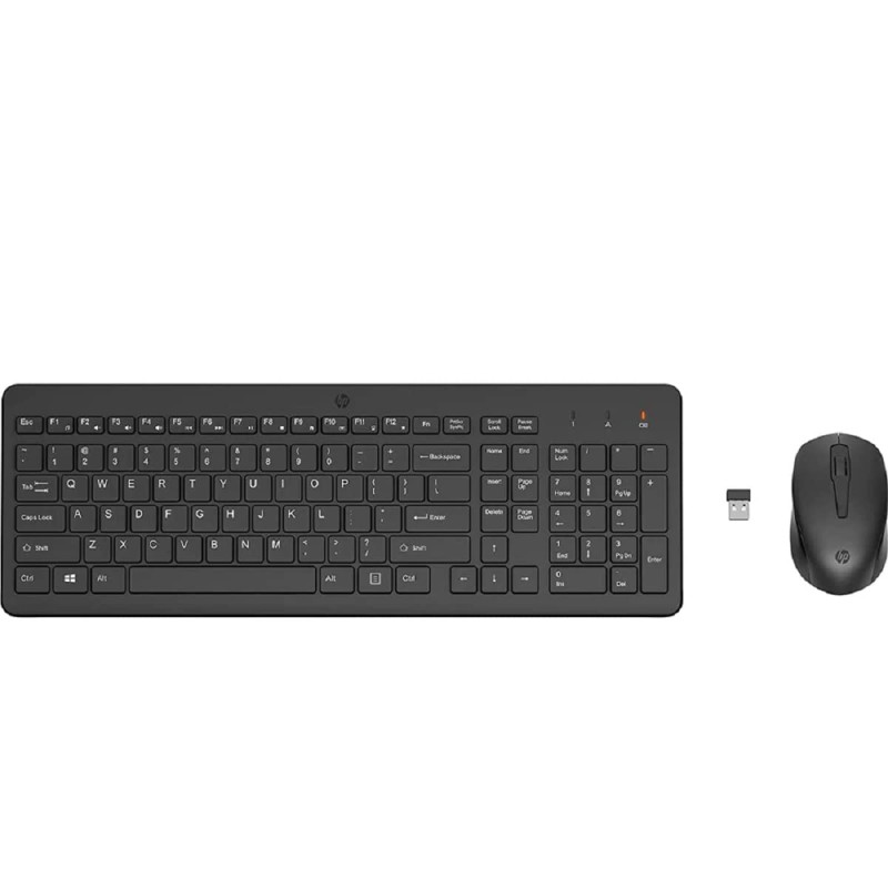 HP 330 Wireless Black Keyboard and Mouse Set - Black HP 330 Wireless Black Keyboard and Mouse Set - Black