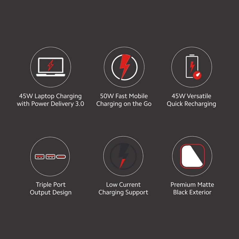 MI Power Bank Hypersonic 20000mAh 50W Lithium Polymer Supports Laptop Charging 50W Mobile Charging - (Black) MI Power Bank Hypersonic 20000mAh 50W Lithium Polymer Supports Laptop Charging 50W Mobile Charging - (Black)