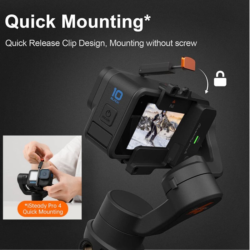 Hohem iSteady Pro 4 3-Axis Gimbal Stabilizer for Gopro 10/9 8/7/6/5/4 Hohem iSteady Pro 4 3-Axis Gimbal Stabilizer for Gopro 10/9 8/7/6/5/4