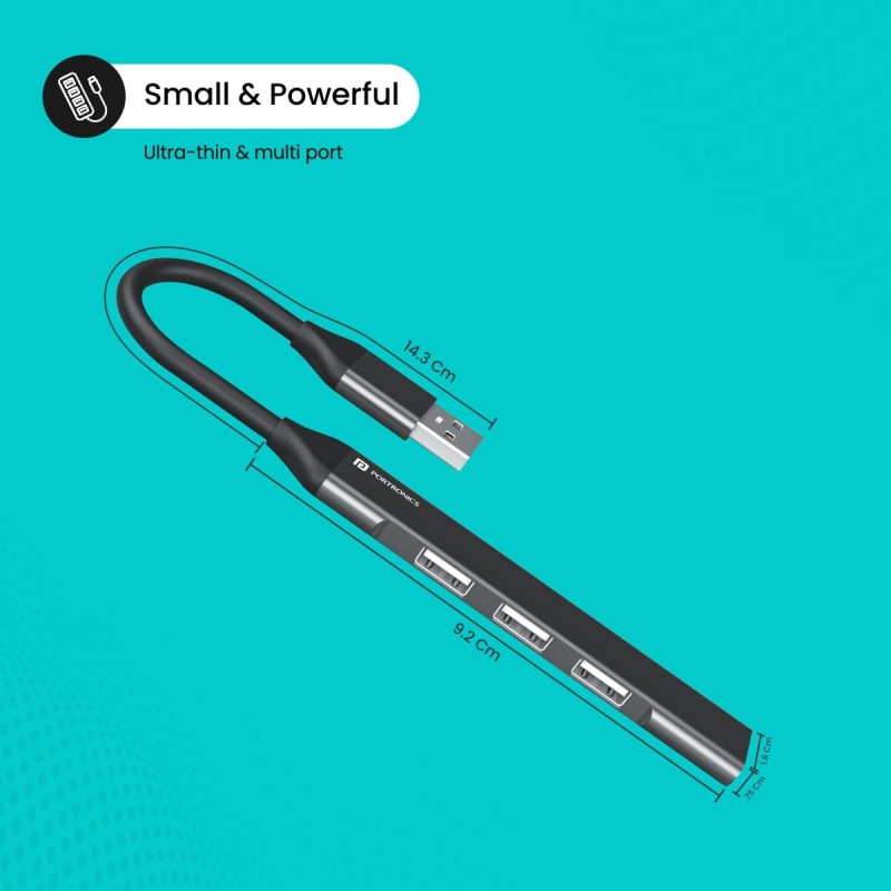 Portronics Mport 31 USB Hub (4-in-1), Multiport Adapter - (Grey) Portronics Mport 31 USB Hub (4-in-1), Multiport Adapter - (Grey)