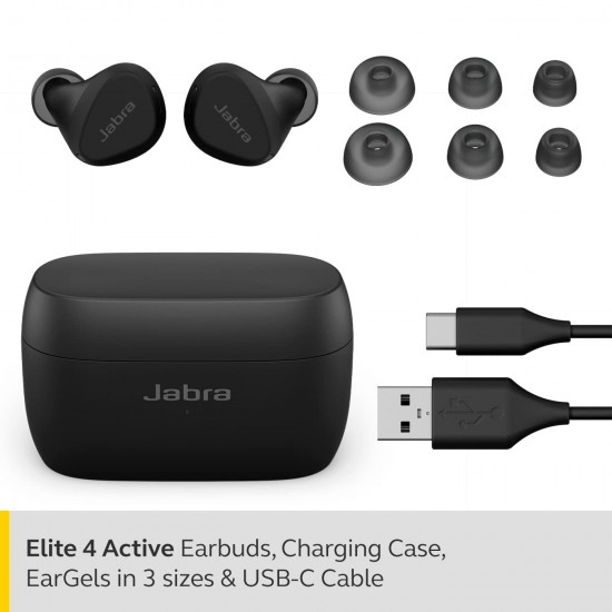 Jabra Elite 4 Active in-Ear Bluetooth Earbuds - Black