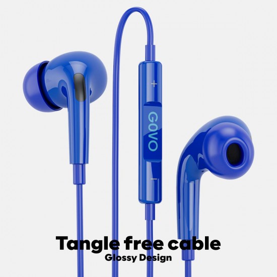 GOVO Gobass 444 in Ear Wired Earphones with Hd Mic for Calls (Blue)