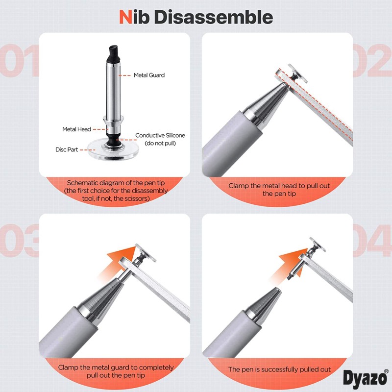 Dyazo Stylus Pen/Pencil for All Touch Screen Devices, Fine Point, Lightweight Aluminum Body Compatible - (Silver) Dyazo Stylus Pen/Pencil for All Touch Screen Devices, Fine Point, Lightweight Aluminum Body Compatible - (Silver)