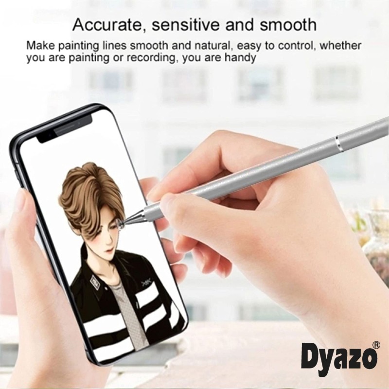 Dyazo Stylus Pen/Pencil for All Touch Screen Devices, Fine Point, Lightweight Aluminum Body Compatible - (Silver) Dyazo Stylus Pen/Pencil for All Touch Screen Devices, Fine Point, Lightweight Aluminum Body Compatible - (Silver)