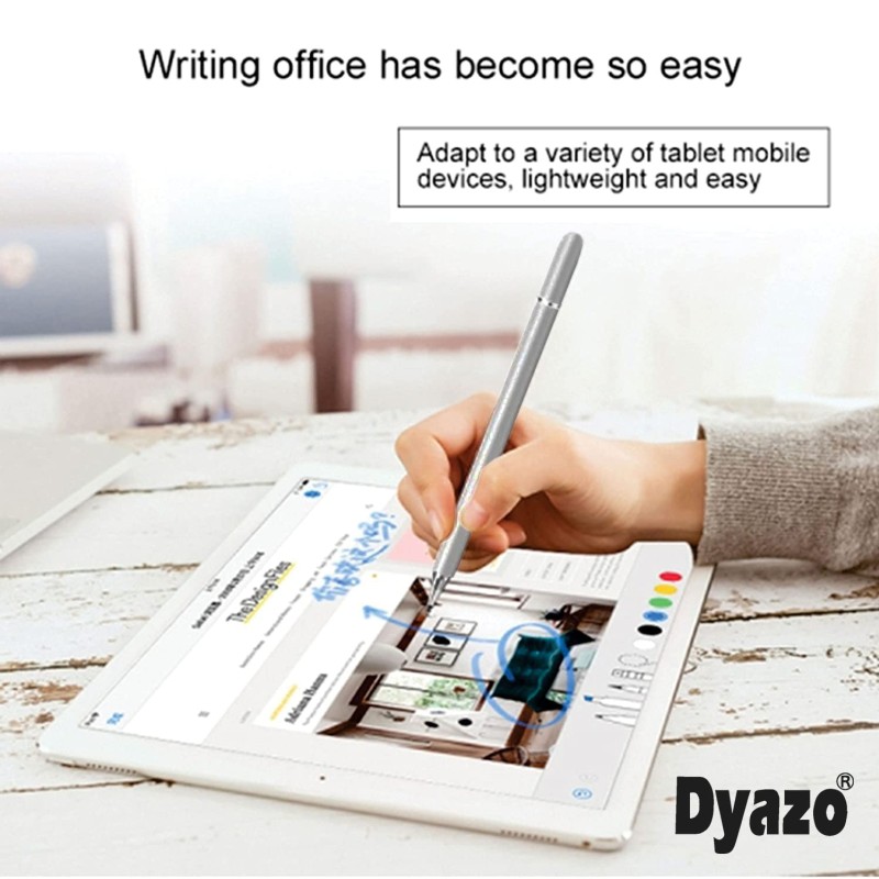 Dyazo Stylus Pen/Pencil for All Touch Screen Devices, Fine Point, Lightweight Aluminum Body Compatible - (Silver) Dyazo Stylus Pen/Pencil for All Touch Screen Devices, Fine Point, Lightweight Aluminum Body Compatible - (Silver)