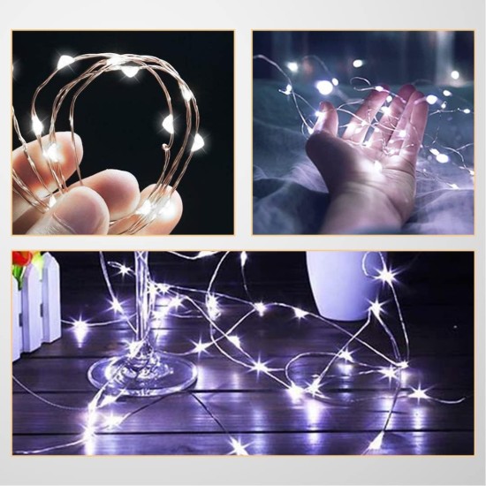 GIZGA Essentials Copper LED Fairy String Lights with USB, High Brightness