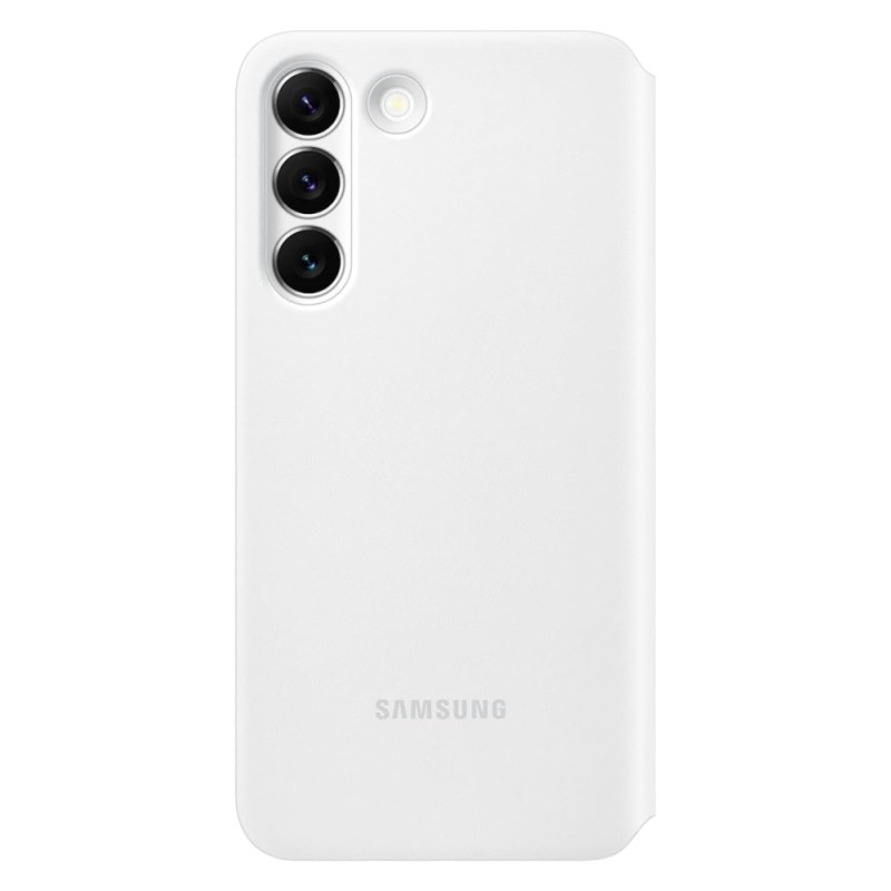 Samsung Polycarbonate Original Galaxy S22 5G Smart Clear View Cover, White Samsung Polycarbonate Original Galaxy S22 5G Smart Clear View Cover, White