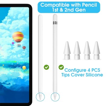 ZORBES� 4 Pack Replacement Tips for Apple Pencil 1st Gen & 2nd Gen, iPad Pro Pencil- White ZORBES� 4 Pack Replacement Tips for Apple Pencil 1st Gen & 2nd Gen, iPad Pro Pencil- White