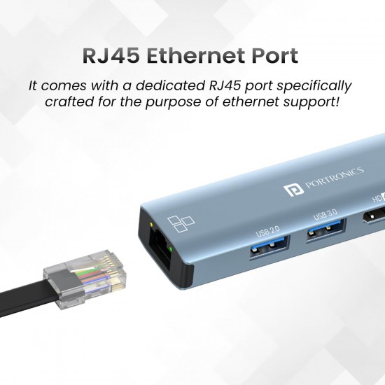 Portronics Mport 51 5-in-1 Type C HUB 