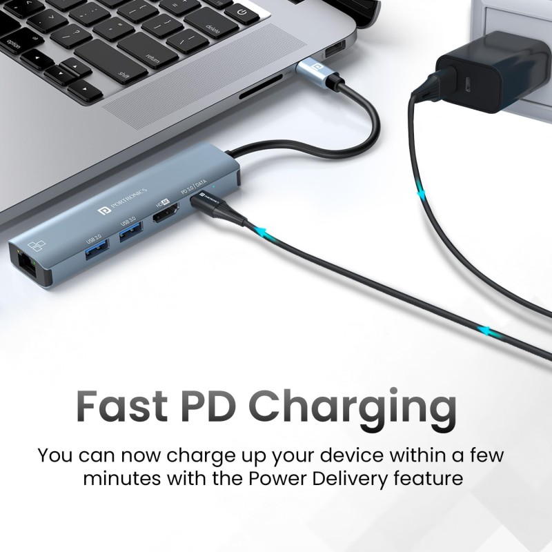 Portronics Mport 51 5-in-1 Type C HUB Portronics Mport 51 5-in-1 Type C HUB