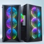 CHIPTRONEX NXT1 MESH Mid Tower ATX Gaming Computer case with 4x120mm Dual Ring ARGB Fan, MB Sync, Supports