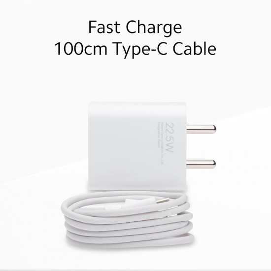 Mi Xiaomi 22.5W Fast USB Type C Charger Combo|Compatible for Mobile,Power Banks|Fast Charging|(Adapter + USB to Type C Cable)|White