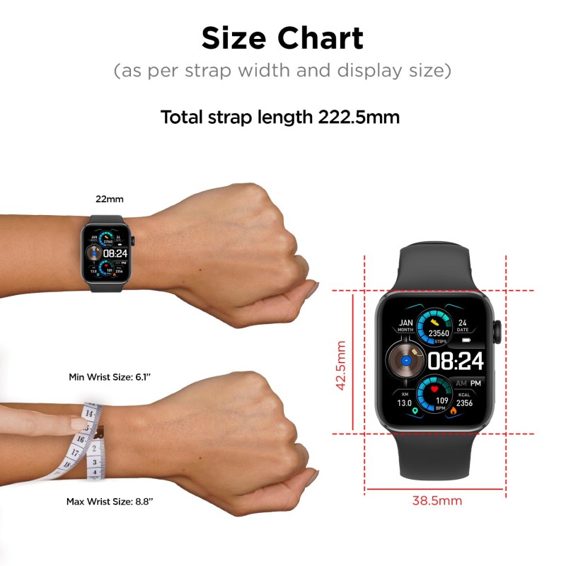 Fire-Boltt Visionary 1.78" AMOLED Bluetooth Calling Smartwatch - (Black)