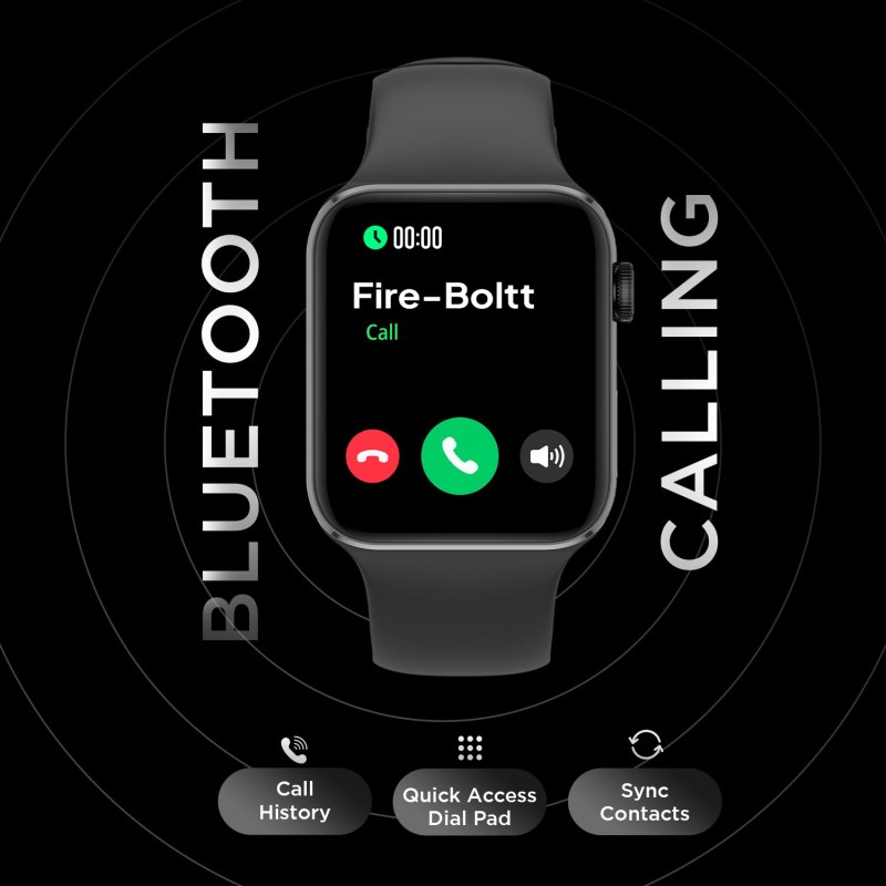Fire-Boltt Visionary 1.78" AMOLED Bluetooth Calling Smartwatch - (Black)