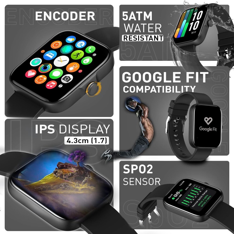 Gionee STYLFIT GSW10 Pro: 1.7� IPS Display Smart Watch with a Functional Encoder - (Erie Black) Gionee STYLFIT GSW10 Pro: 1.7� IPS Display Smart Watch with a Functional Encoder - (Erie Black)