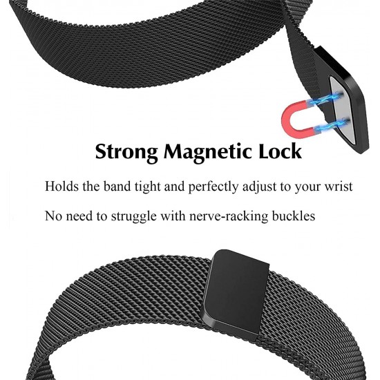 HUMBLE Stainless Steel 19mm Chain Strap with Magnetic Buckle Compatible with Noise Colorfit Pro 2, Boat Storm Smart Watch & Watches with 19mm Lugs.