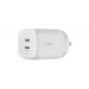 Belkin 65W GaN Dual USB-C (Type C) PD 3.0 Fast Charger with Pps-White