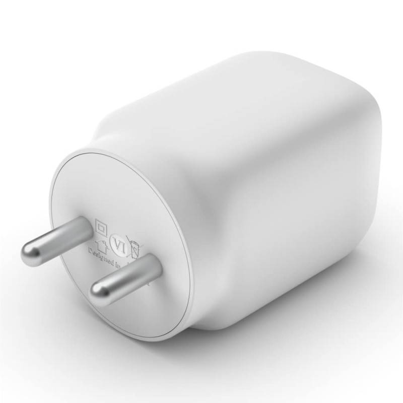 Belkin 65W GaN Dual USB-C (Type C) PD 3.0 Fast Charger with Pps-White Belkin 65W GaN Dual USB-C (Type C) PD 3.0 Fast Charger with Pps-White