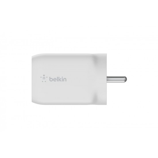 Belkin 65W GaN Dual USB-C (Type C) PD 3.0 Fast Charger with Pps-White