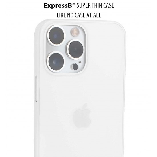 ExpressB® Polypropylene Back Cover for iPhone 14 Pro | Minimal Protect | Ultra Thin Anti Scratch Matte Finish Case (White)