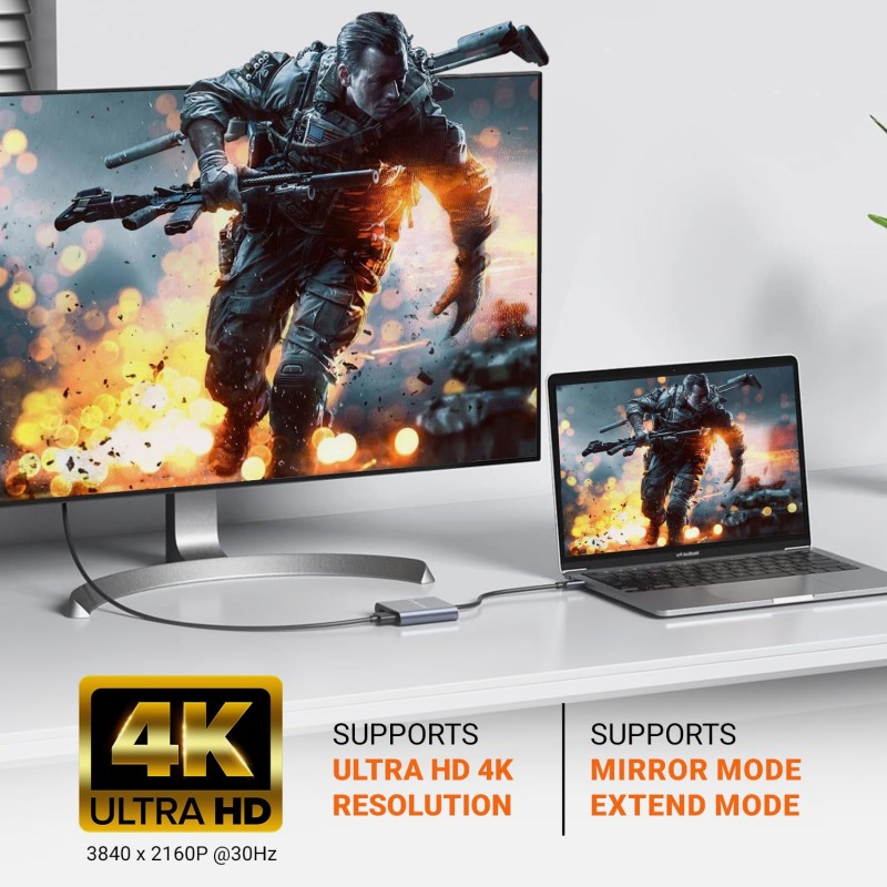 Tukzer 4-in-1 Type-C Hub to HDMI 4K@30Hz, VGA 1080P@60Hz, USB 3.0 Data, 100W PD Tukzer 4-in-1 Type-C Hub to HDMI 4K@30Hz, VGA 1080P@60Hz, USB 3.0 Data, 100W PD