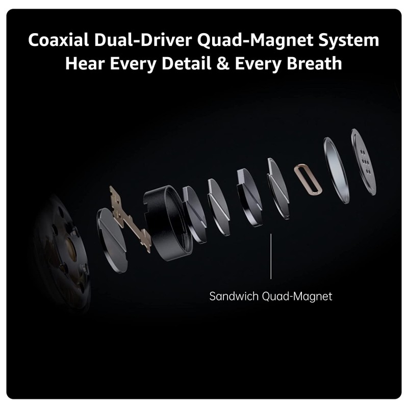 Oppo Enco X2 with Active Noise Cancellation, Triple Mic for Better Calls, Coaxial Dual-Driver for Deep bass Bluetooth Headset (Black)