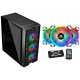 Ant Esports ICE-521MT Mid Tower Computer Case I Gaming Cabinet - Black