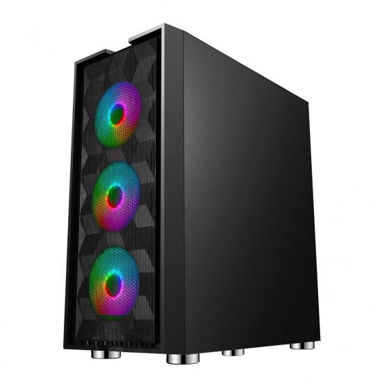 Ant Esports ICE-521MT Mid Tower Computer Case I Gaming Cabinet - Black