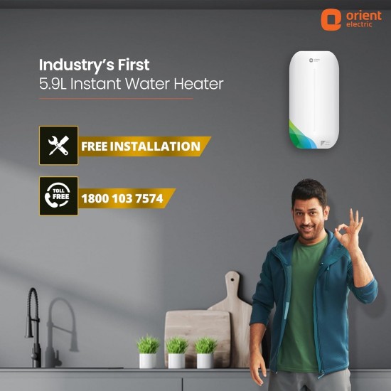 Orient Aura rapid pro with Free Installation| 5.9L instant water heater