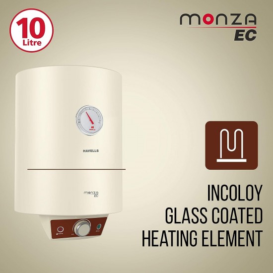 Havells Monza EC 15 L Storage Water Heater, Metallic Body, 2000 W, Free Flexi Pipe and Free Installation