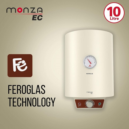 Havells Monza EC 15 L Storage Water Heater, Metallic Body, 2000 W, Free Flexi Pipe and Free Installation