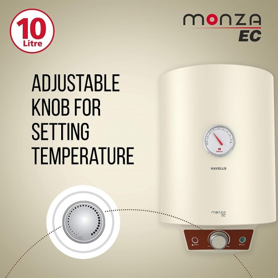 Havells Monza EC 15 L Storage Water Heater, Metallic Body, 2000 W, Free Flexi Pipe and Free Installation