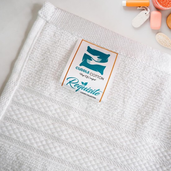 Cuddle Cotton 100% Cotton Requisite Hand Towel Set of 2, 40 cm x 60 cm, 400 GSM, Opal White