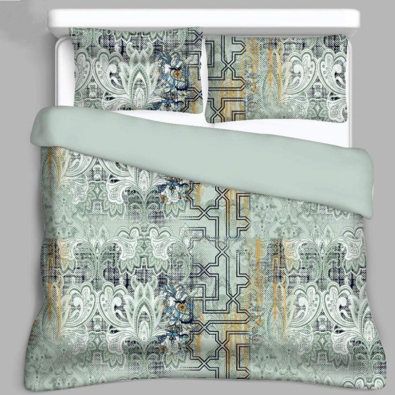 Bella Casa, Double Bedsheet Set with 2 Pillow Covers 100% Cotton -Orbit Bella Casa, Double Bedsheet Set with 2 Pillow Covers 100% Cotton -Orbit