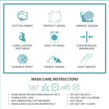 Bella Casa, Double Bedsheet Set with 2 Pillow Covers 100% Cotton -Orbit Bella Casa, Double Bedsheet Set with 2 Pillow Covers 100% Cotton -Orbit