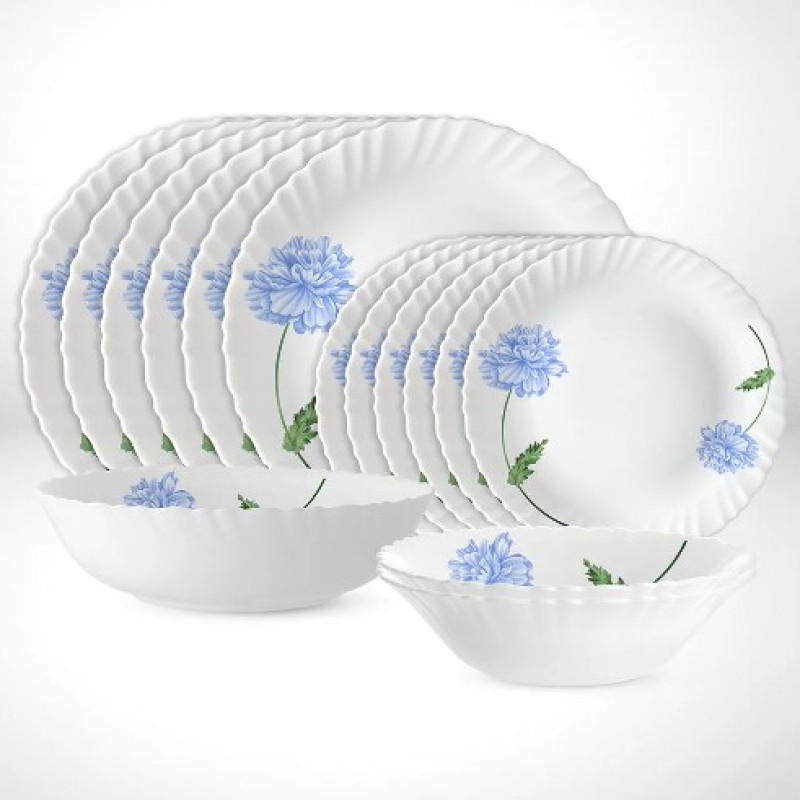 Larah by Borosil Blue Mist Dinner Set, 15pc set