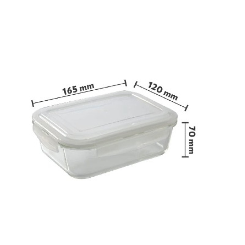 Borosil Blue Glass Lunchbox, Rectangular Borosil Blue Glass Lunchbox, Rectangular