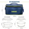 Borosil Klip n Store Universal Lunchbox | Set of 4 (320ml x 2 Square + 240ml x 2 Round), Borosilicate Glass | Microwave & Dishwasher Safe, Leakproof | Tiffin for Office/School/College | Transparent Borosil Klip n Store Universal Lunchbox | Set of 4 (320ml x 2 Square + 240ml x 2 Round), Borosilicate Glass | Microwave & Dishwasher Safe, Leakproof | Tiffin for Office/School/College | Transparent