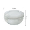 Borosil Blue Glass Lunchbox, Round x 2 (Tall)