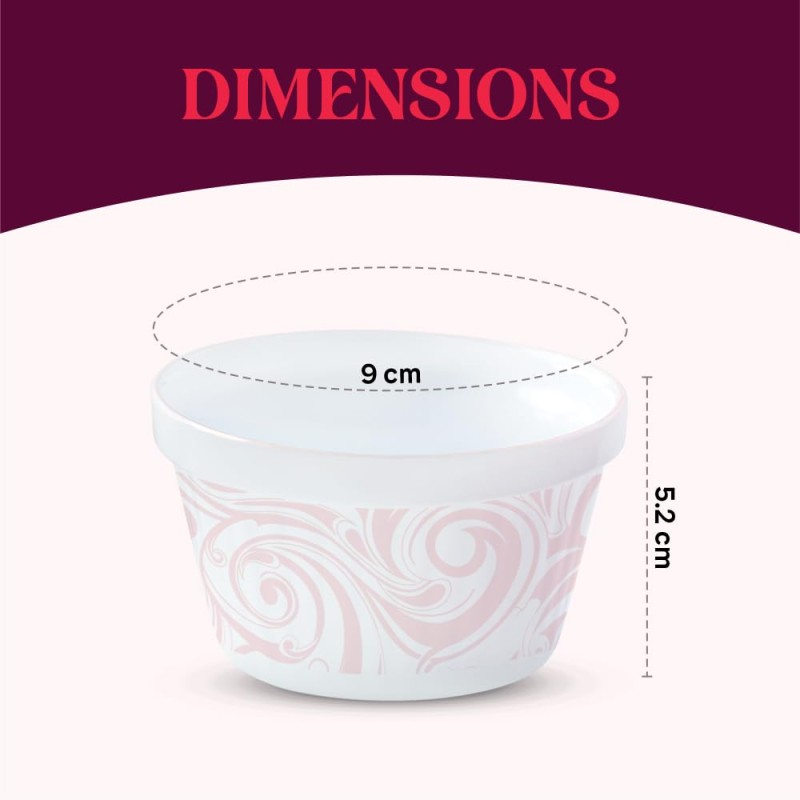 Larah by Borosil Frosty Red Ice Cream Bowl/Dessert Set(Set of 6) - Glass, 120 Ml Larah by Borosil Frosty Red Ice Cream Bowl/Dessert Set(Set of 6) - Glass, 120 Ml