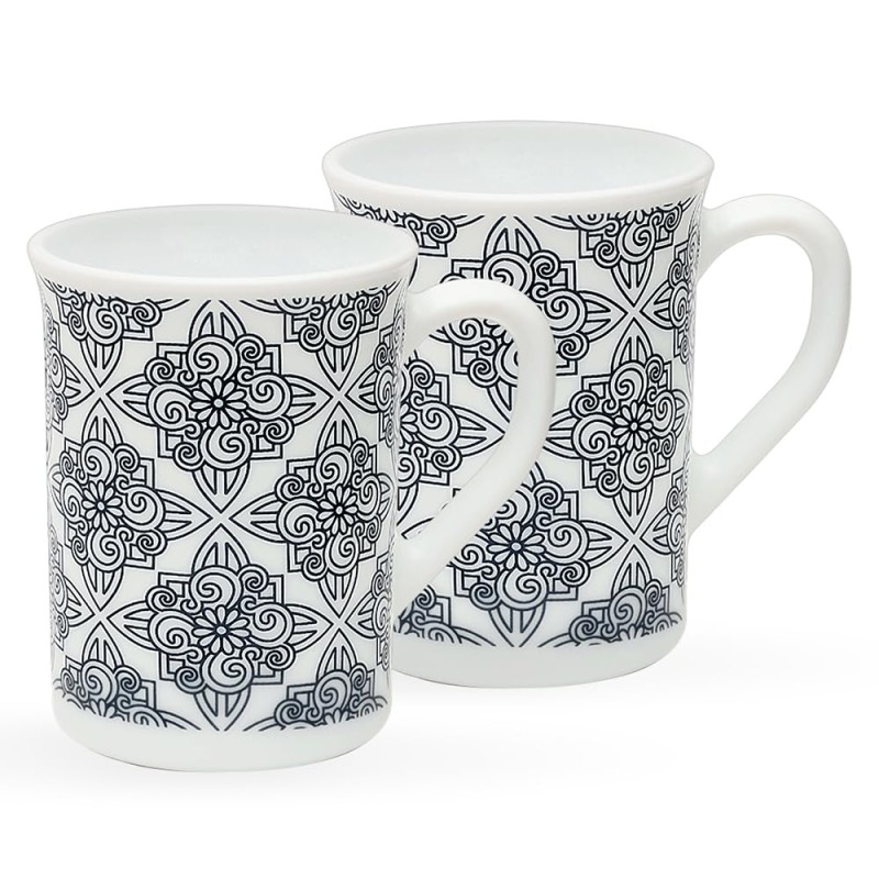 Larah by Borosil Mug Set - 350 ml (Set of 2), Kuba Blue Larah by Borosil Mug Set - 350 ml (Set of 2), Kuba Blue