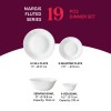 Larah by Borosil Nargis Fluted Series Opalware Dinner Set | 19 Pieces for Family of 6 | Microwave and Dishwasher Safe | Bone-Ash Free | Crockery Set for Dining and Gifting | Plates and Bowls | White