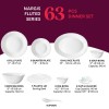 Larah by Borosil Nargis Fluted Series Opalware Dinner Set | 63 Pieces for Family of 8 | Microwave and Dishwasher Safe | Bone-Ash Free | Crockery Set for Dining and Gifting | Plates and Bowls | White