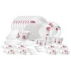 Larah by Borosil Nargis Fluted Series Opalware Dinner Set | 63 Pieces for Family of 8 | Microwave and Dishwasher Safe | Bone-Ash Free | Crockery Set for Dining and Gifting | Plates and Bowls | White