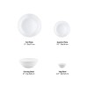 Larah by Borosil Orbit Series 19 Pieces Opalware Dinner Set, Opal Glass Dinner Plates and Bowls, Crockery Set for Dining (White)