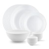 Larah by Borosil Orbit Series 19 Pieces Opalware Dinner Set, Opal Glass Dinner Plates and Bowls, Crockery Set for Dining (White)
