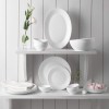Larah by Borosil Orbit Series Plainware Opalware Dinner Set | 27 Piece for Family of 6 | Microwave and Dishwasher Safe | Bone-Ash Free | Crockery Set for Dining and Gifting | Plates and Bowls | White